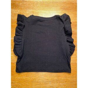 Ruffled Black Zara Knit Top